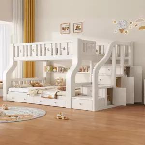 화이트 핑크 원목 이층침대 용 침대 프레임 고급형