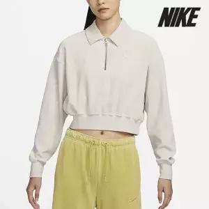 [나이키][세일] 나이키 여성용 티셔츠 /a2- DQ5939-104 / 우먼스 스포츠웨어 벨루어 쿼터집 탑