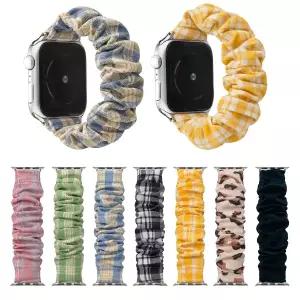2개 세트 유니미스 애플워치 체크 곱창 스크런치 스트랩