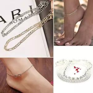 (무료배송) 패션발찌 체인 두줄 볼 레이어드 실버 골드 악세사리