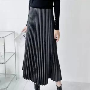 여성롱스커트 F66 사이즈 주름 롱스커트 깔끔한 데일리 사무실 출퇴근 현장근무 하객룩