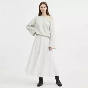 [샵앤] 여성 허리밴딩 캉캉 데일리 플레어 롱스커트 EGG-WSK-21028