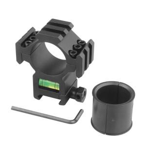 라이플 옵틱 스코프 마운트 25.4mm/30mm 링 버블 레벨 포함 20mm 피카티니 레일에 적합 전술 사냥용 조준