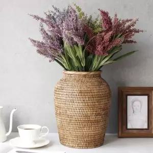 미얀마 NBN506K6 데코 인테리어 라탄 소품 꽃 수입 수공 화병