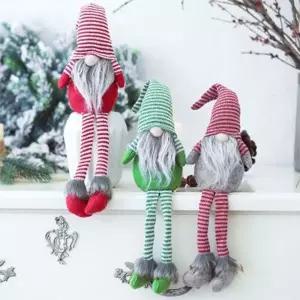 XD003 PAA629W3 스트라이프 크리스마스 롱다리 난쟁이 산타인형