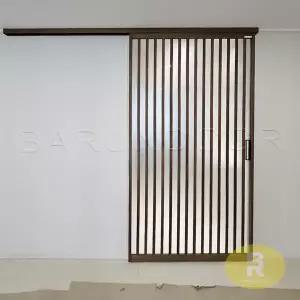 72번 원슬라이딩중문 간살형 영림184 샤틴투명강화유리