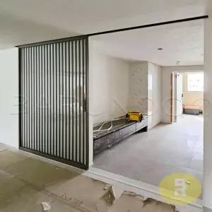 70번 원슬라이딩중문 간살형 LX베니프 투명강화유리