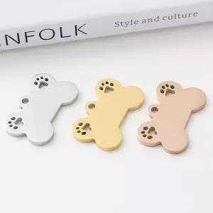 뼈다귀 펜던트 각인 탄생석세트 반려견 인식표 이름표 인식표