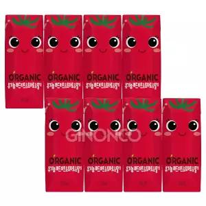 롯데칠성 오가닉 유기농 레드비트 토마토 딸기 125ml (4입) x2 크니쁘니 쥬스