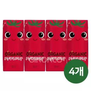 롯데칠성 오가닉 유기농 레드비트 토마토 딸기 125ml (4입) x4 크니쁘니 쥬스