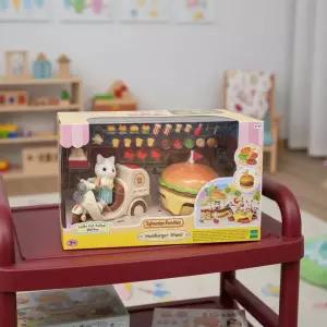 실바니안 패밀리 라떼고양이 햄버거카트 고양이 동물 장난감 미니어처 피규어 소꿉놀이 인형