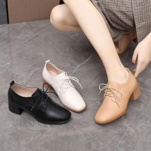 샤크팡 화 키높이 더비슈즈 화이트 통굽 구두