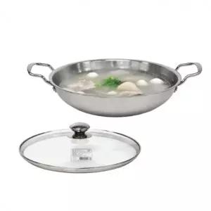bns 인덕션가능 스텐 양수 전골냄비 뚜껑포함 30cm 찌개/낮은냄비/곱창/가정용/업소용
