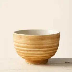 이천도자기 우디 주름면기 16cm 식기 그릇 덮밥 그릇 플레이팅