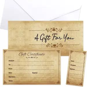 비즈니스 크리스마스를 위한 팬시 랜드 상품권 스파 살롱 레스토랑 맞춤형 바우처 용품 봉투 포함 25개