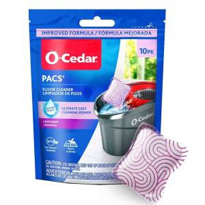O-Cedar PACS 하드 플로어 클리너, 라벤더 향 10개입 (1팩) | 천연 유래 성분으로 제작 모든 플로어에서 안전하게 사용 가능 걸레 버킷에 완벽