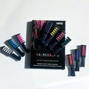 헤어 초크 틴트 10색 세트 SET/일회용 브릿지 염색 빗