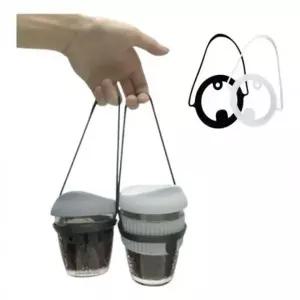 실리콘 드링크백 컵타이 5개입 컵홀더 손잡이 캐리어 테이크아웃 커피 텀블러컵 텀블러백