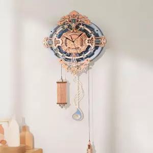 벽시계 로맨틱 음표 DIY 목재 수공예 조용한 석영