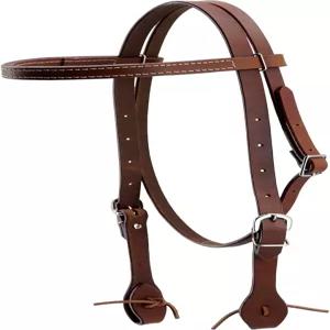 지리얼 프리미엄 헤비급 오일 태닝 풀 그레인 가죽 웨스턴 호스 커브 비트 브리들 헤드스톨 - 목장 작업