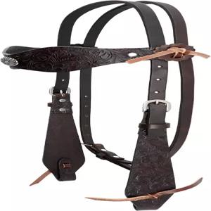 지리얼 프리미엄 헤비급 오일 태닝 가죽 웨스턴 호스 브리들 헤드스톨 - 목장 작업 트레일 라이딩 및