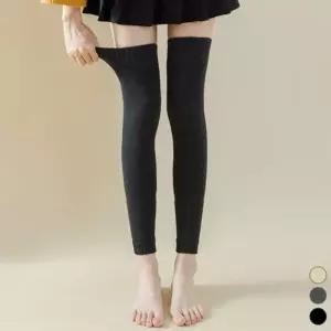 여자 보온 시보리 레그 워머 무지 롱 니트 레깅스