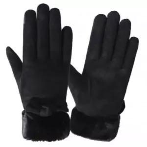 매듭끈 털안감장갑 여자장갑 장식끈 리본 터치장갑 예쁜 UWFKG0YW