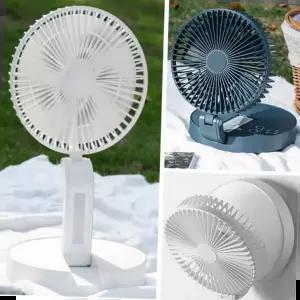 탁상용미니선풍기 (홍스몰)LED무드등 배터리내장 휴대용 폴딩 자동회전