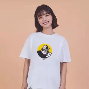 키밍 고릴라 동물 귀여운 그래픽 캐쥬얼 반팔티 W7F86F2