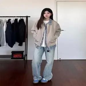 투피스 남성용 겨울 가을 칼라 재킷 셔츠 플란넬 솔리드 가짜 원픽4