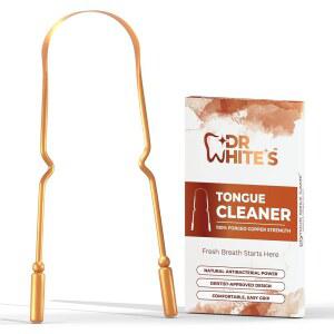 닥터 화이트 u2019s 위조 구리 혀 클리너 u2013 치과용 구강 관리 도구 - 상쾌한 호흡과 일상 혀 클리닝 u2013 균형 잡힌 듀얼 그립 컨트롤, 100% 위조 구리 | 구리 + 공예 라인