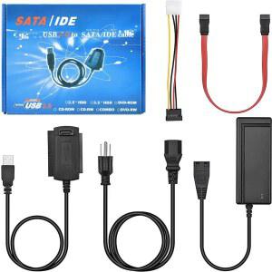 [미국배송] URTOP SATA /PATA /IDE 하드 디스크 HDD SSD용 USB 2.0 어댑터 변환 케이블(2.5