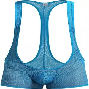 4UFIT 남성 메쉬 복서 바디수트 속옷 레슬링 싱글렛 운동 서포터즈