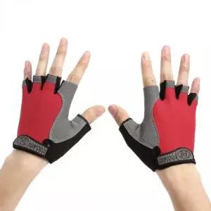 메쉬 통기성 스포츠 반장갑 레드 자전거 라이딩 장갑