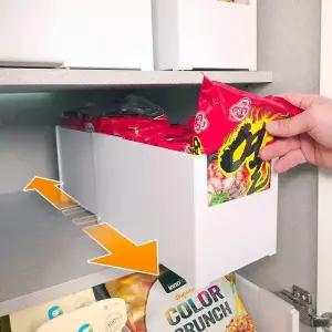 [골드스마일]슬라이딩 수납 박스 팬트리 정리함 길이 조절 가능 소품정리함