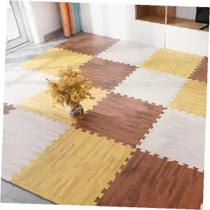 퍼즐 조립매트 층간소음 방지 바닥재 우드패턴 EVA 폼매트 거실 아이방 놀이방 인테리어 매트