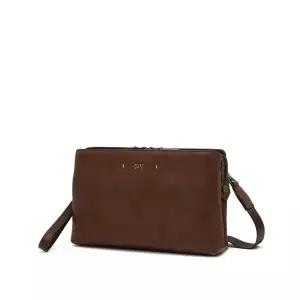 갤러리아 DBBA6E281W3 닥스 브라운 로고장식 소가죽 클러치 겸 크로스백