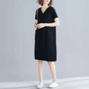 롱티 여성 티셔츠 반팔 무지롱 무지 브이넥롱티 WFLMV23