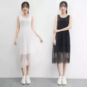 [라일리여성의류] Rly 나시 레이어링 시스루미니드레스