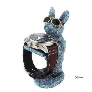 포춘독 안경쓴 스탠드 손목시계 거치대 강아지 대형def821