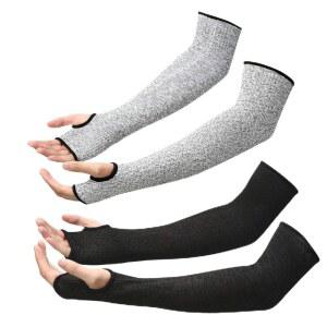 Geyoga 팔 보호 슬리브 레벨 5 컷 내열성 프로텍터 얇은 피부 타박상을 위한 남성 여성 2쌍