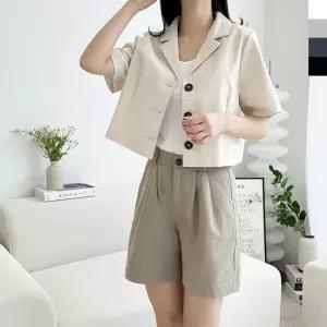 [블레오]블레오 여자 기본 반밴딩 코튼 데일리 핀턱 반바지 DM2512161843