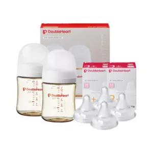 더블하트 베이직 트윈팩 160ml 젖꼭지 M X 4개 화이트 BNA