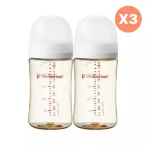 더블하트 젖병 240ml 트윈팩 3개 젖꼭지 6개 화이트 BNA