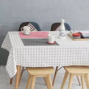 레브라이프 바이오워싱 체크 면 식탁보 테이블보 2color