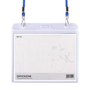 오피스존 700 스퀘어명찰 낱개 110x95mm 목걸이명찰 목걸이줄 청색 사각 행사 단체 관광