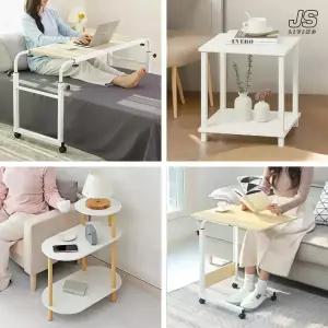 [모음전] 소파 이동식 사이드 테이블 침대 2단 협탁 테이블 거실 원목 접이식 미니 책상 베드 보조 책상 3단 간이 정리대 각도 높이 조절