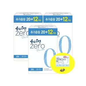 깨끗한나라 순수한면 제로 생리대 중형 32Px3팩+생리대 4P