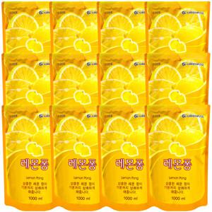 그린풀 레몬퐁 주방세제 리필 1L 12개