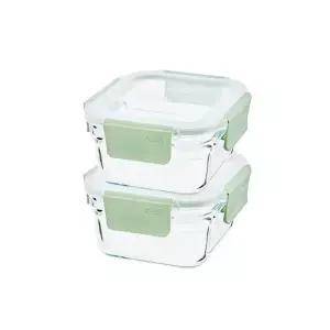 글라스락 퓨어 릴렉스그린 정사각 440ml 2개 세트